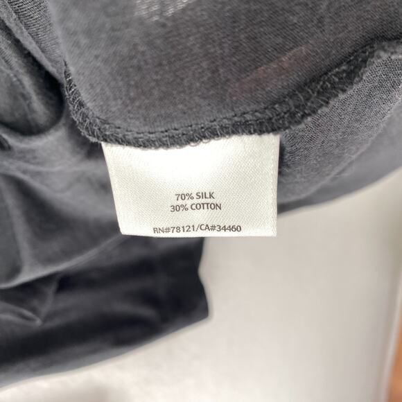 EILEEN FISHER Top S Silk Cotton Fine Jersey Button Up Cardigan Long Sleeve Gray - Picture 10 of 13